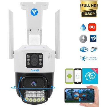 O-kam 6015 6MP Dual Lens WİFİ PT Çift Kamera Çakarlı