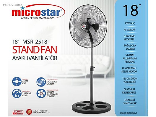 Microstar MSR-2518 Stand Fan 18 İnç Vantilatör