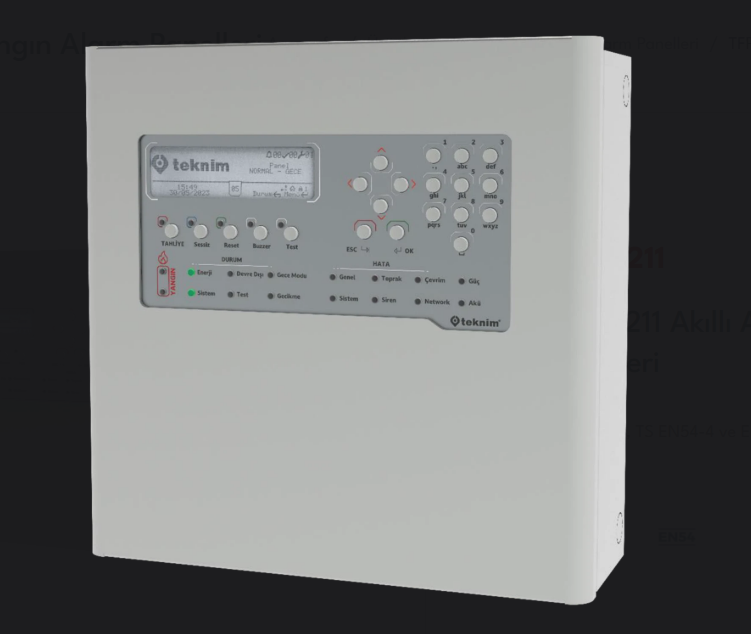 Teknim TFP-2211 Akıllı Adresli Yangın Alarm Paneli 1 LOOP Network Edilebilir
