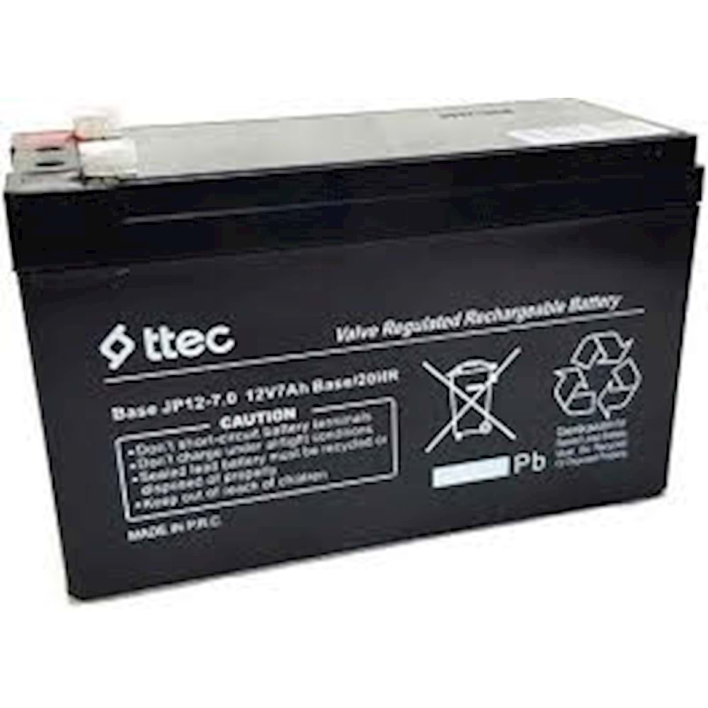 Ttec 12V 7A Plus Bakımsız Kuru Akü