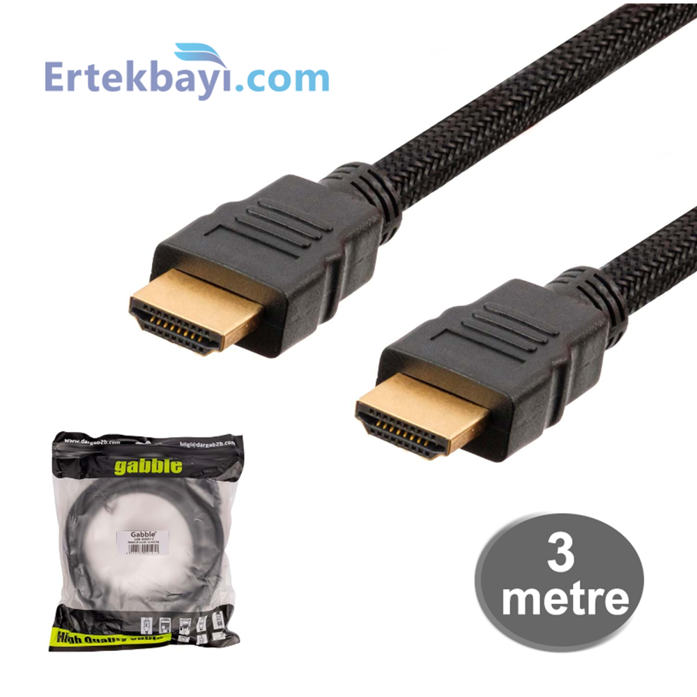 Gabble Gab-H1403 3Metre Black Hdmi 1.4V Cable Nlyon