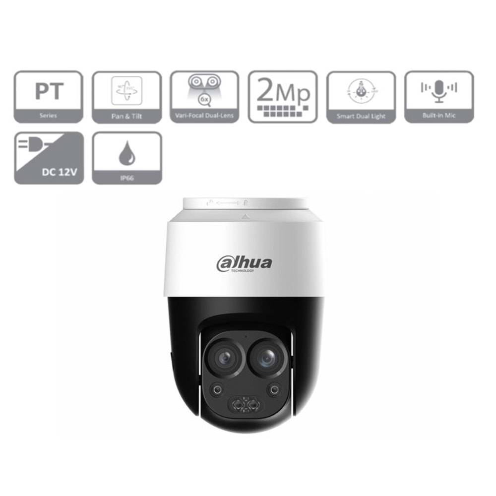 Dahua DH-HAC-PT1200B-IL-A-E2Z 2MP Akıllı Çift Işıklı HDCVI 6X Hybrid Zoom PT Kamera