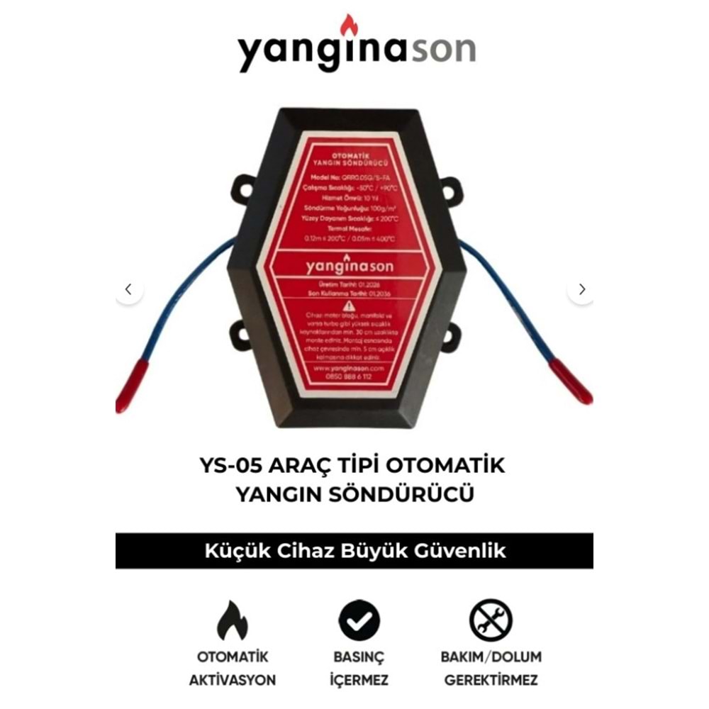 Yangınason Otomatik Yangın Söndürücü – Otomobil