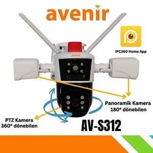 Avenir AV-S312 (Wifi) 12MP 3x4mp Kameralı Destekli Ptz/Panoramik