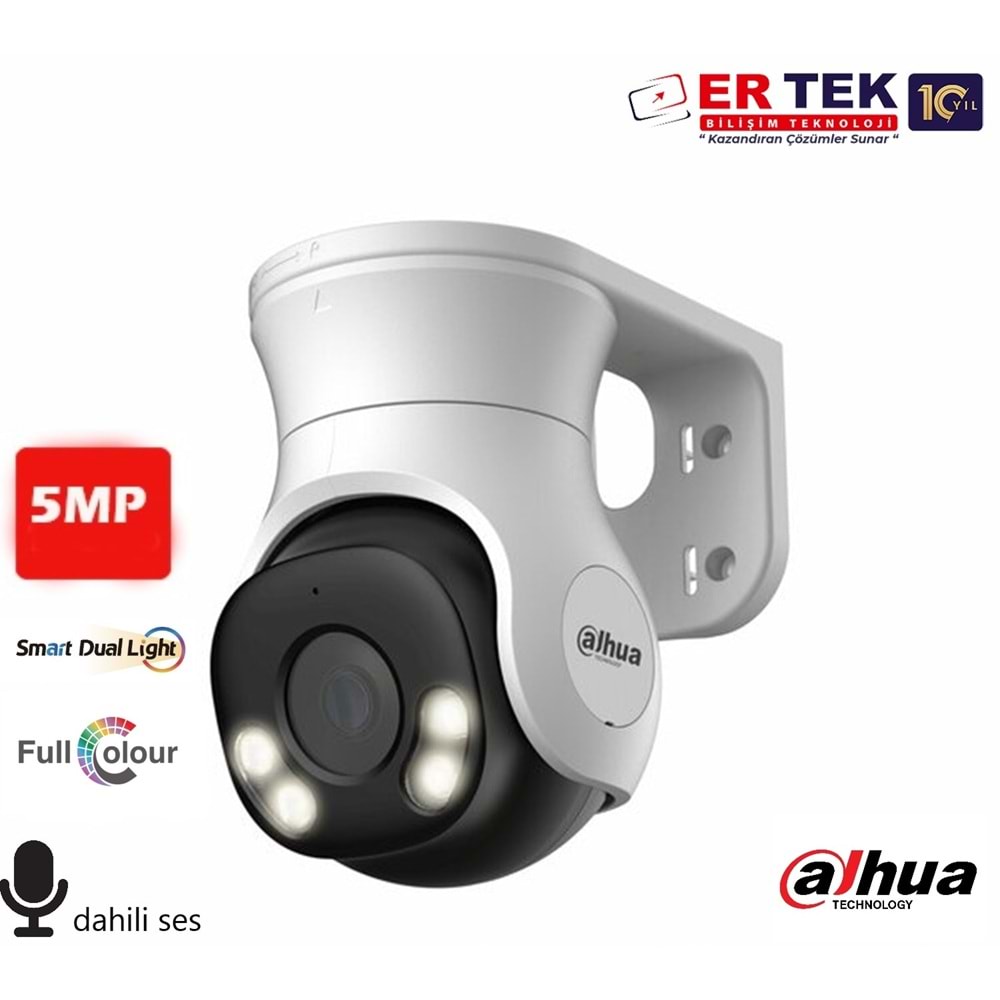 Dahua DH-HAC-PT1500A-IL-A 5MP Smart Dual Light HDCVI Fixed-focal PT Camera