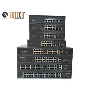 Zotech ZT-SW24P2UG (24+2) 24P MB PoE 2P GB Uplink PoE Switch (300w)